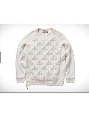 Men's Holden Cream Quilted Crewneck Sweater L